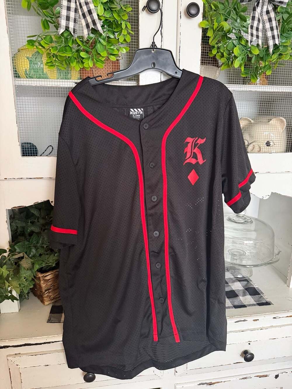 Kings Of Chaos Baseball Jersey Size XL Black Red